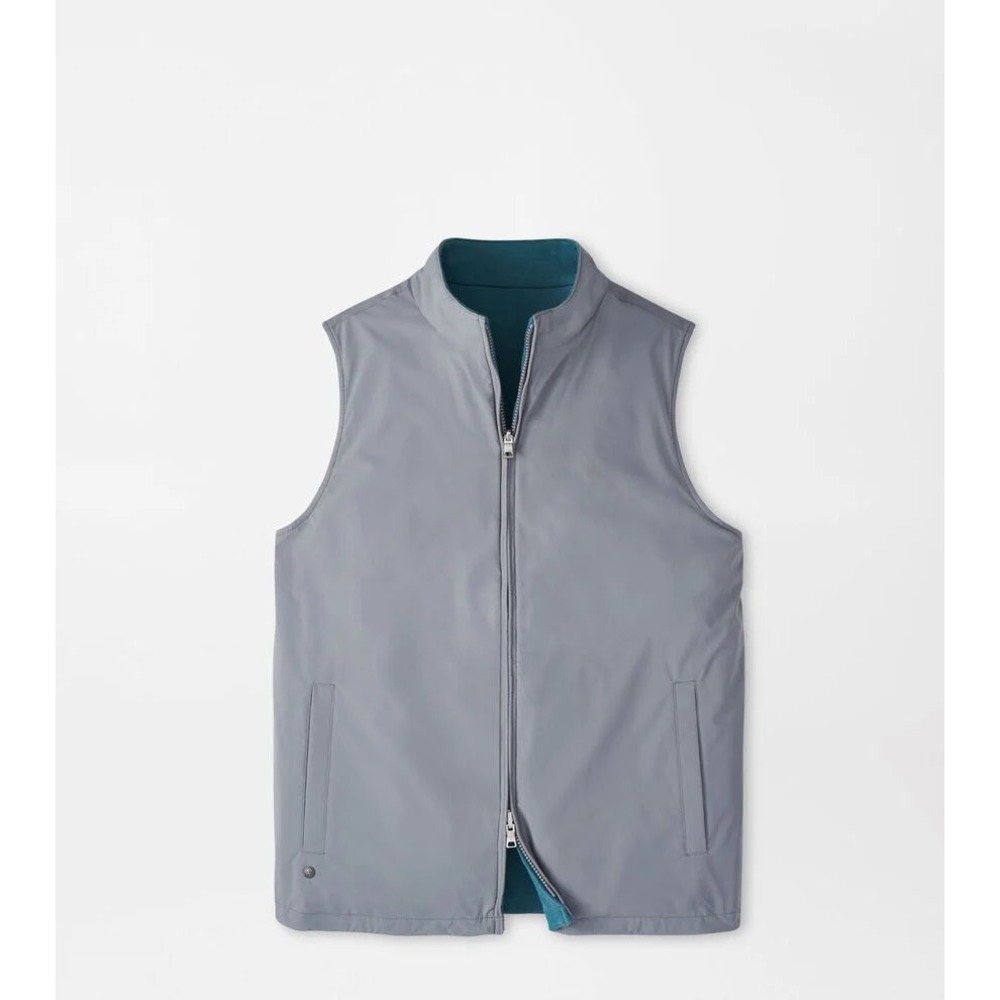 Peter Millar Crown Vest Mens Large‎ Gale Gray Full Zip New With Tags